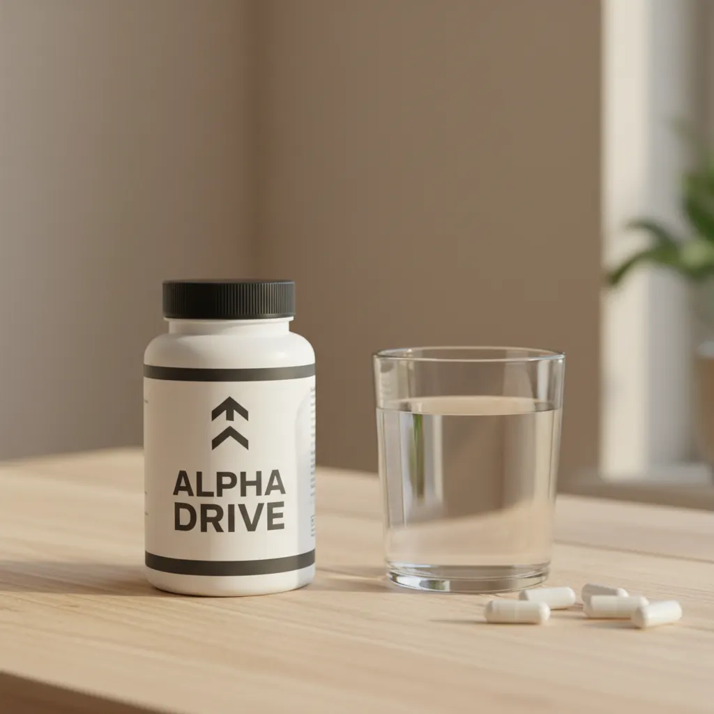 Alpha Drive bottle with capsules