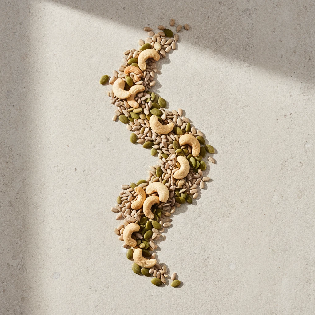 Pumpkin seeds, cashews and sunflower seeds - natural zinc sources